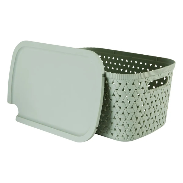 Panier "Tressy" en plastique sauge 6,7L