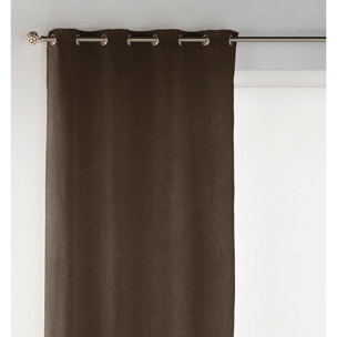 Cortina de terciopelo con ojales chocolate 140x270 cm - la unidad -