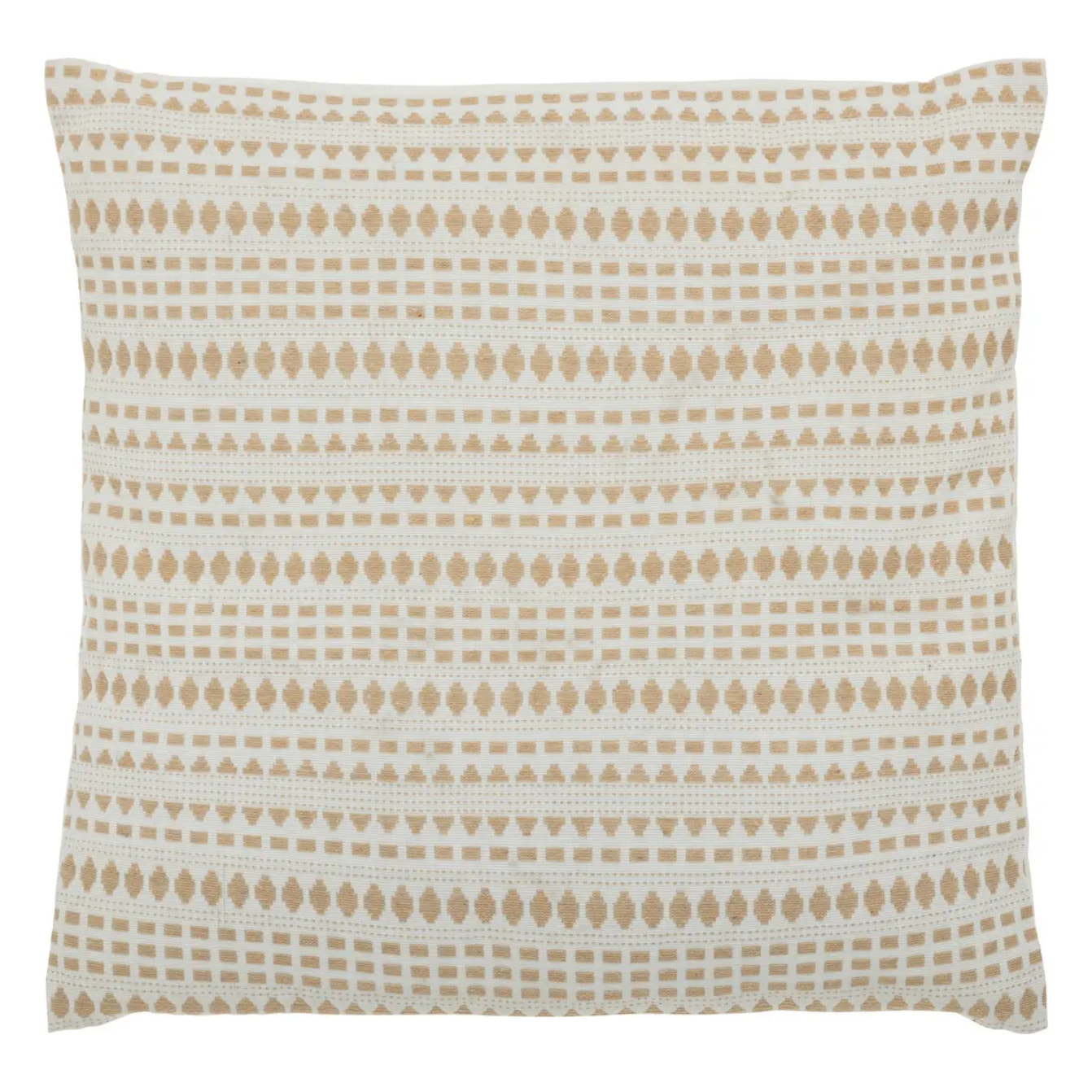 Coussin motifs jacquard "Micah" 38x38cm beige lin