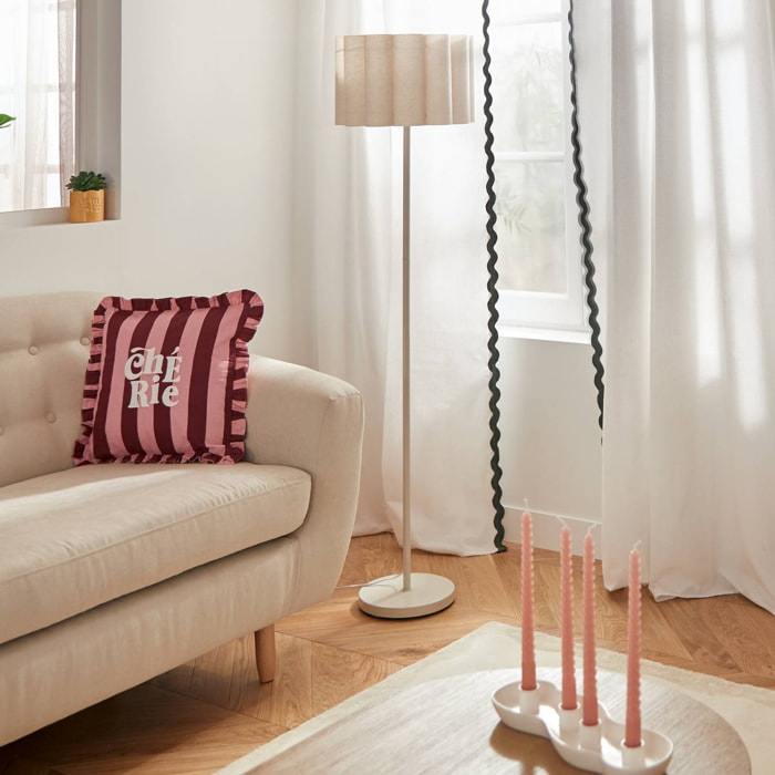 Lampadaire droit secteur Rona beige H150cm