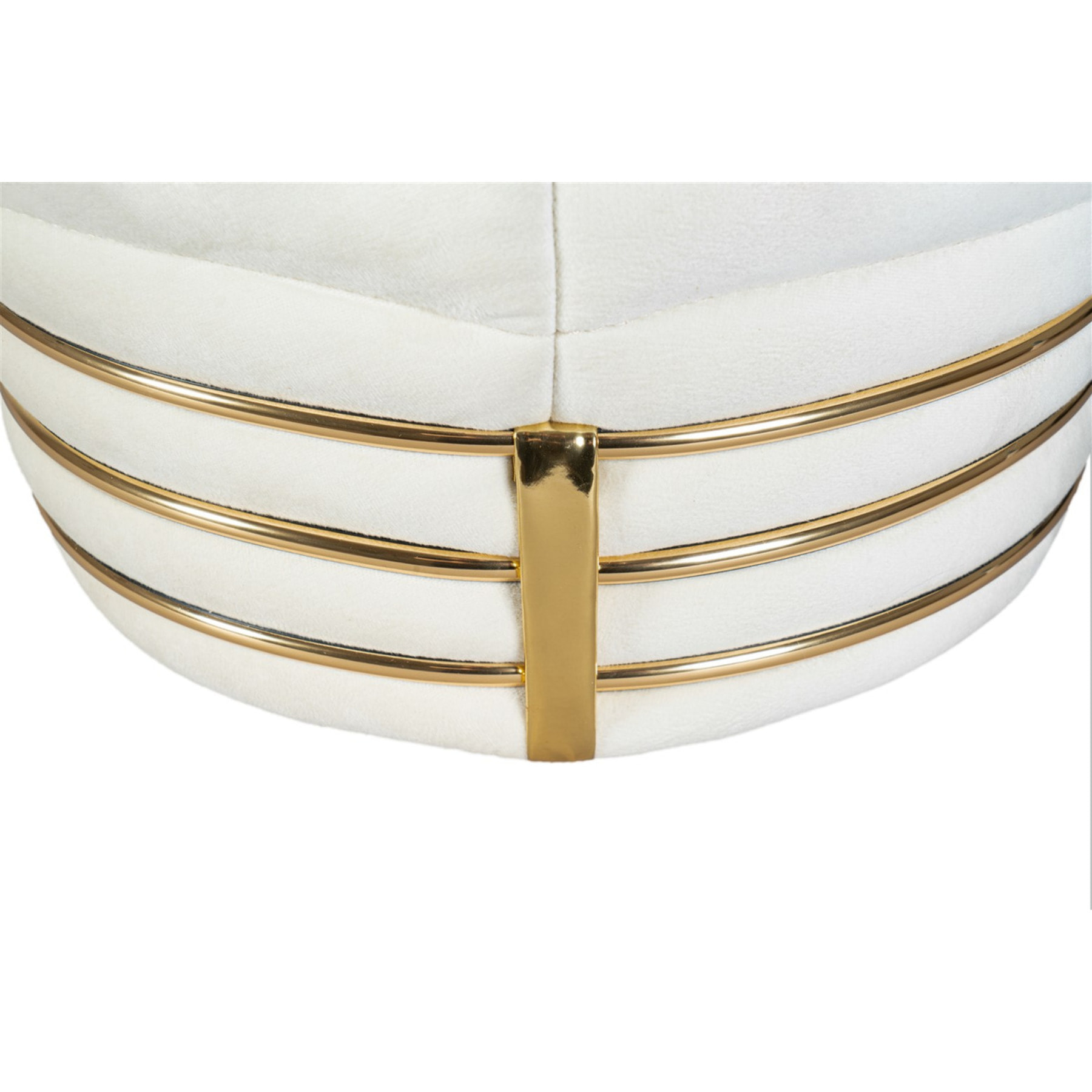 Pouf Doric Avorio e Oro con Finitura Soft