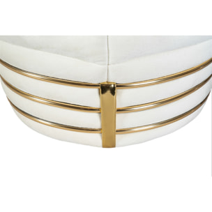 Pouf Doric Avorio e Oro con Finitura Soft