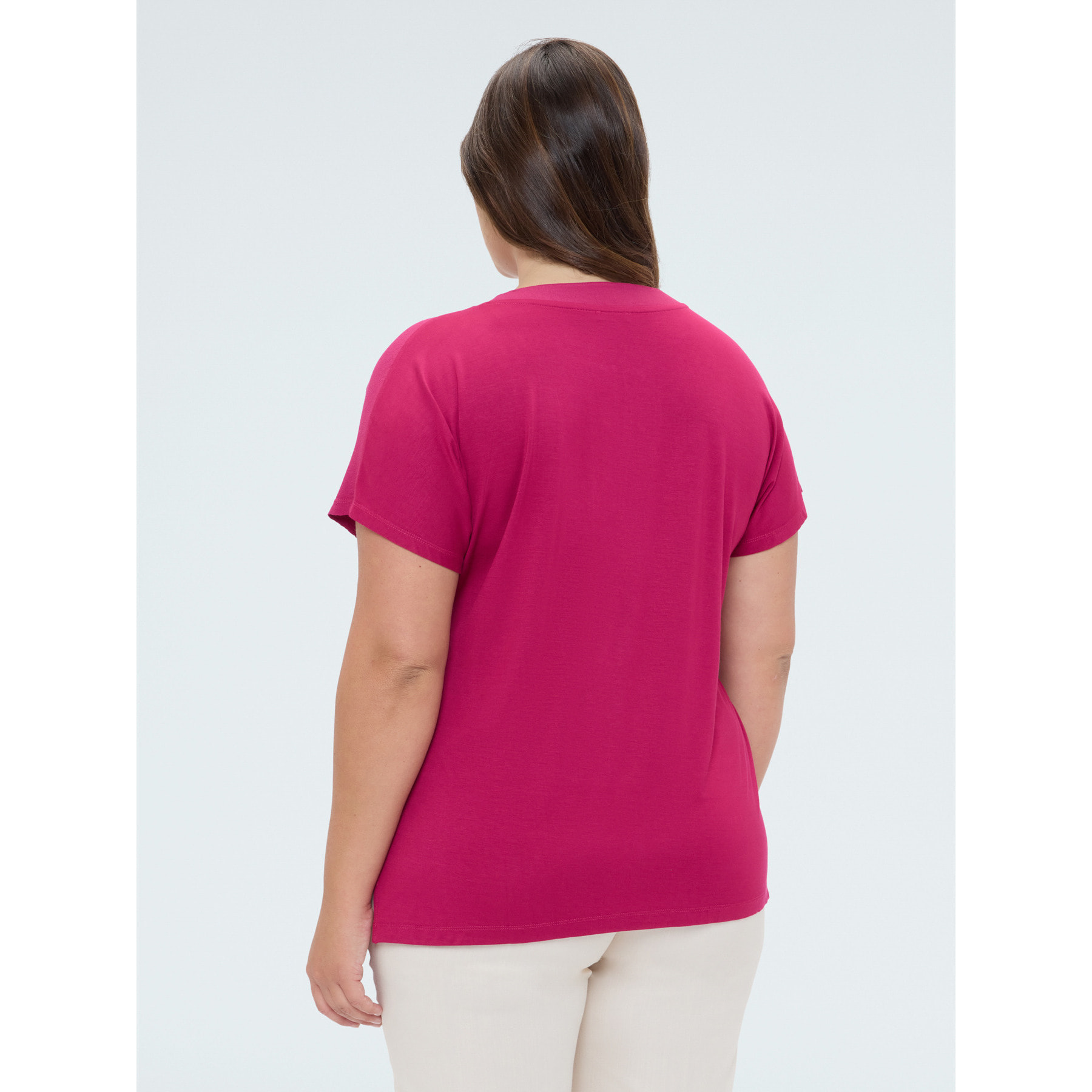 Fiorella Rubino - Camiseta de viscosa con detalle de perlas - Rojo