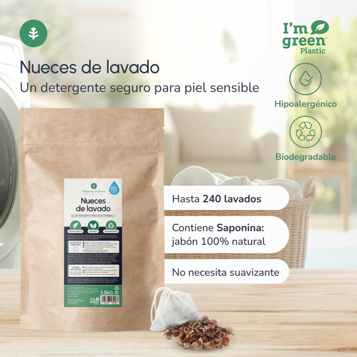 PLANETA HUERTO | Nueces de Lavado Naturales 1.5 kg - Alternativa Ecológica para un Lavado Sostenible