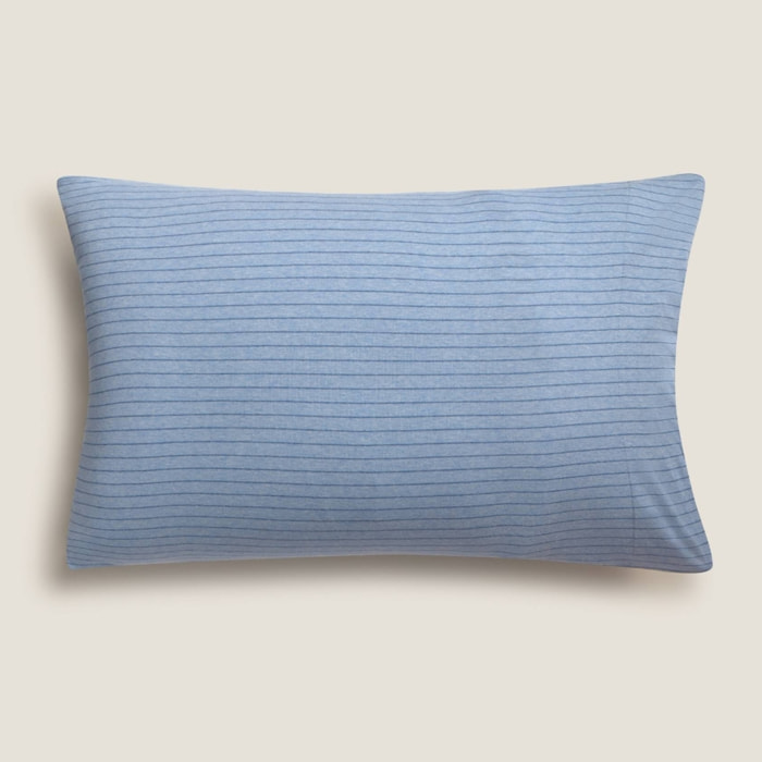 Funda de almohada punto de algodón rayas Punra color azul Punto de algodón