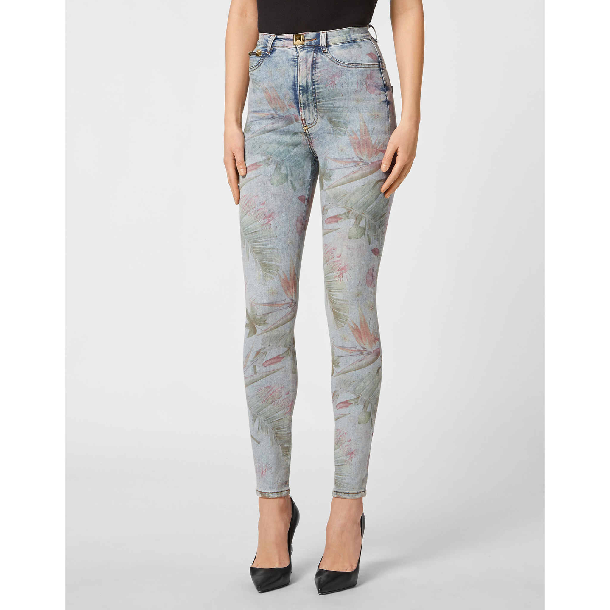 PHILIPP PLEIN Super High Waist Jegging FLOWERS