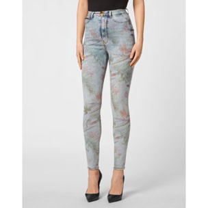 PHILIPP PLEIN Super High Waist Jegging FLOWERS