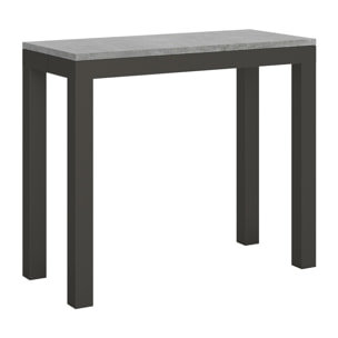 Console extensible 90x40/196 cm Everyday Small Evolution Gris Béton cadre Anthracite