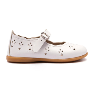 Bailarinas Bebé con Diseño de Flores en Blanco