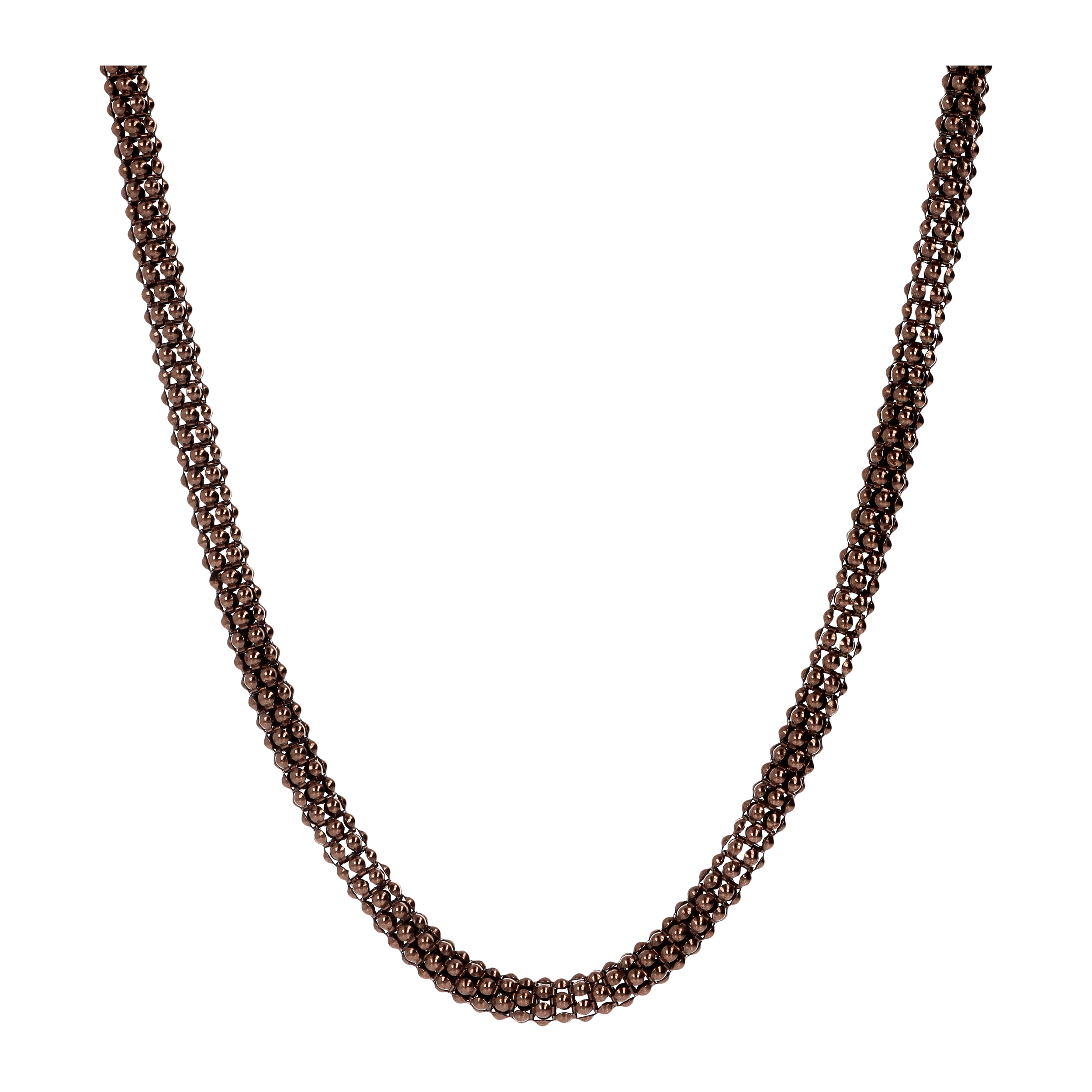 Collana Girocollo in Argento 925 placcato Oro 18Kt con Catena Coreana Colore Ramato