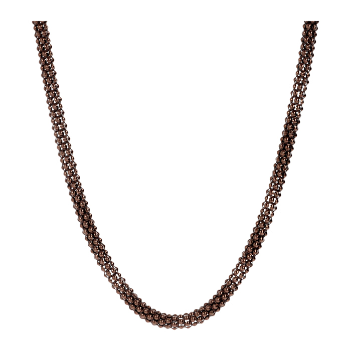 Collana Girocollo in Argento 925 placcato Oro 18Kt con Catena Coreana Colore Ramato