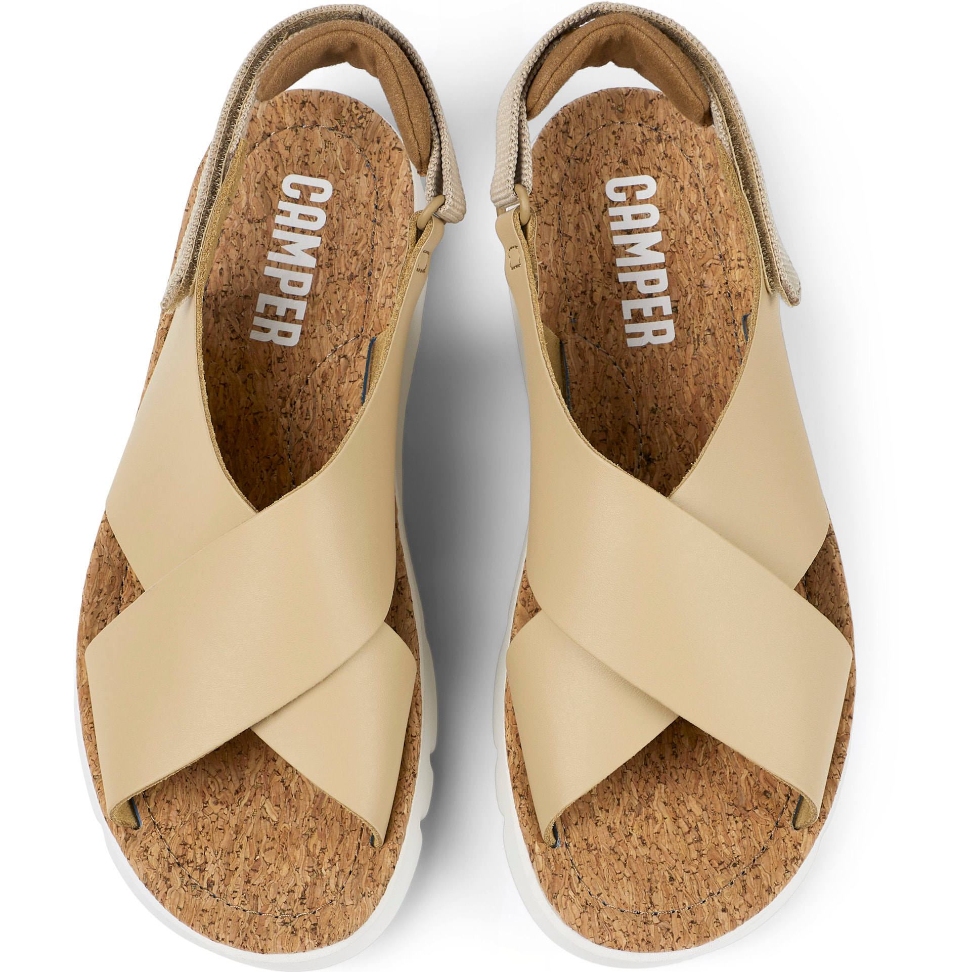 Sandalias - CAMPER Oruga - Beige - Cuero liso