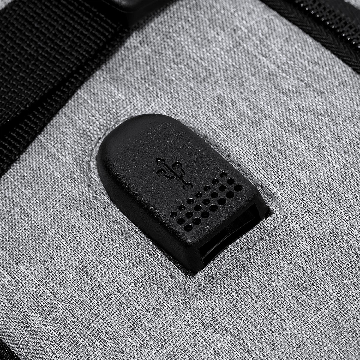 Zaino da viaggio con connessione USB. Imbottito. Tasca imbottita per laptop. Scomparto per scarpe