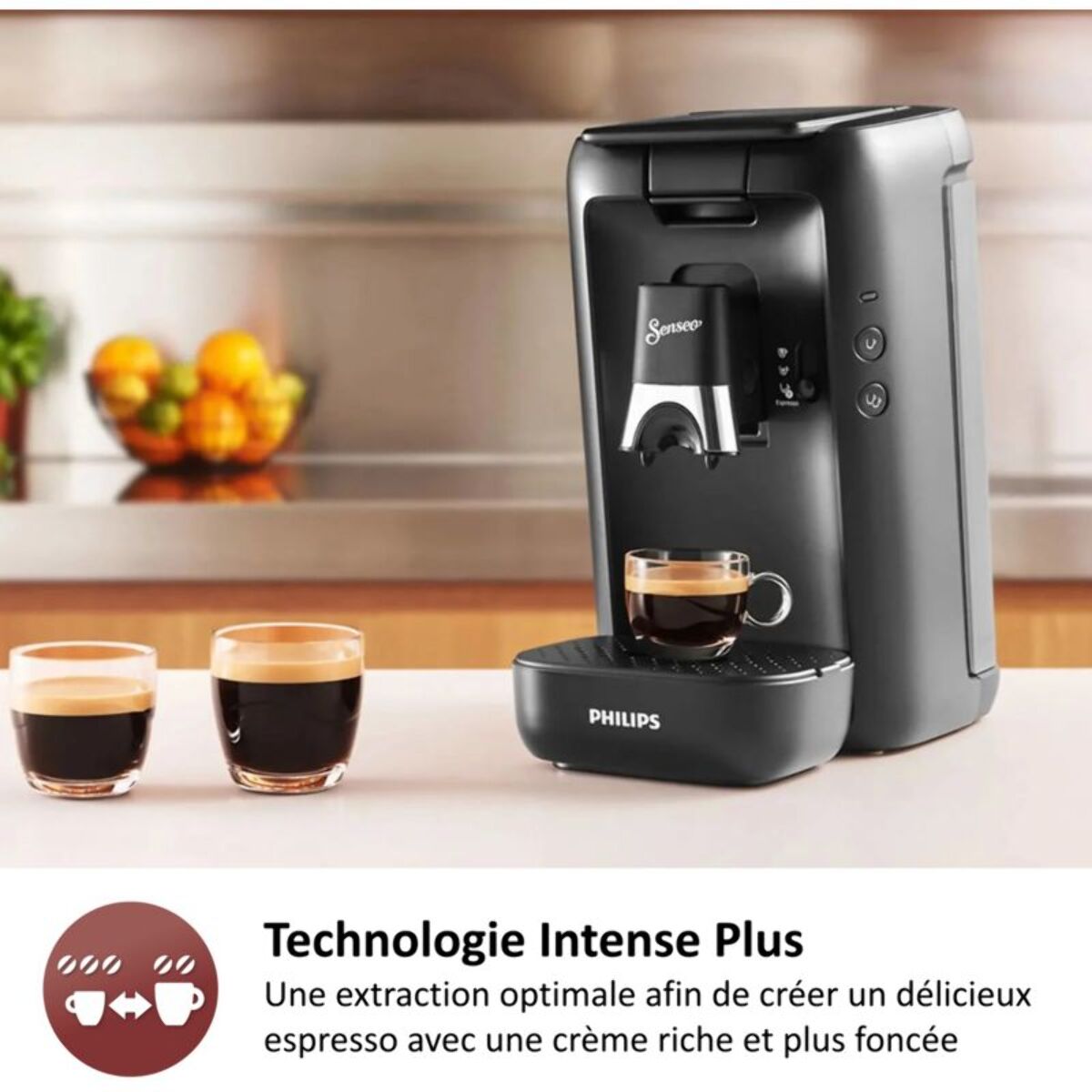 Cafetière à dosettes PHILIPS CSA260/61 Senseo machine à café Maestro Noir intense