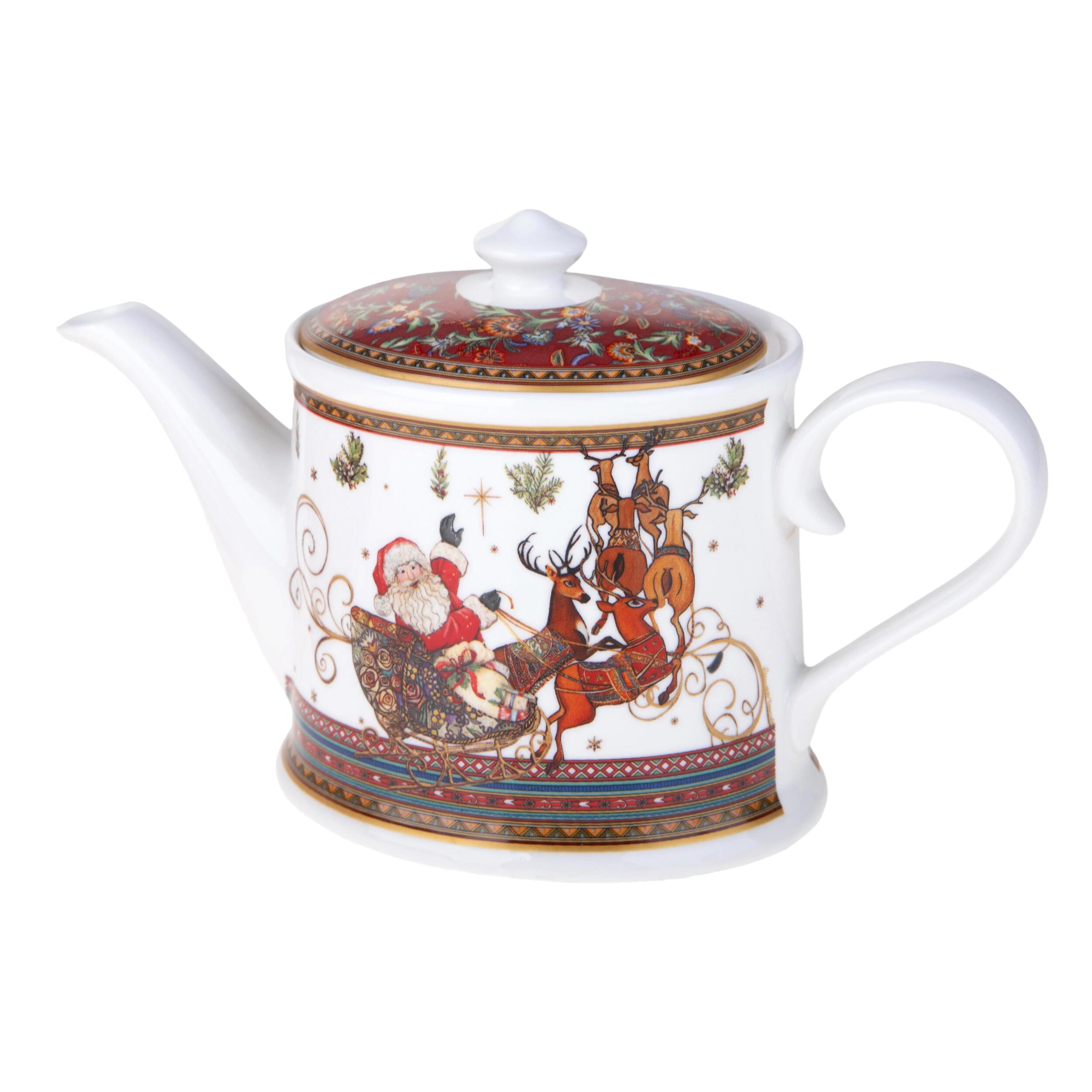 Teiera d19 cm con b.natale in gift box - Pezzi 1 - ROSSO - Bianchi Dino SpA