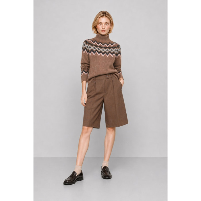 Kocca - Shorts da donna a vita alta con pieghe e taglio sartoriale Donna