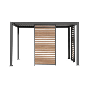 Persienne 130 cm pour pergola bioclimatique Triomphe aluminium effet bois anthracite