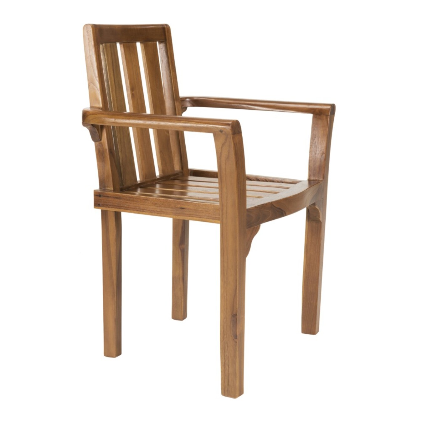 MAEVA - Ensemble de 2 fauteuils empilables en bois teck huilé