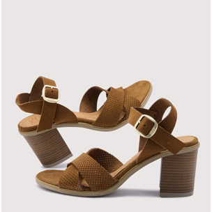 Sandalia Tacón Marrón Claro - Orsola