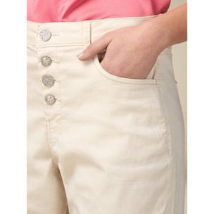 Oltre - Pantalones boyfit eco-friendly mezcla tencel - Beige