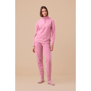 Pigiama donna invernale in micropile articolo cuore. Noidinotte