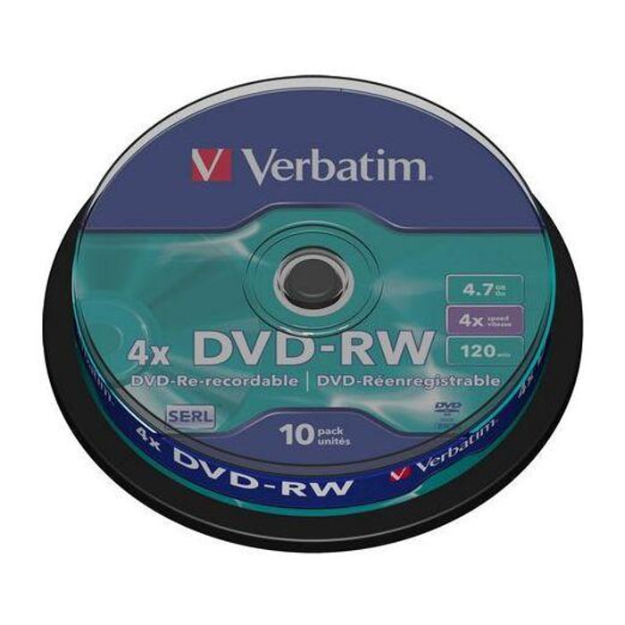 DVD vierge VERBATIM DVD-RW 4.7GB 10PK Spindle 4x