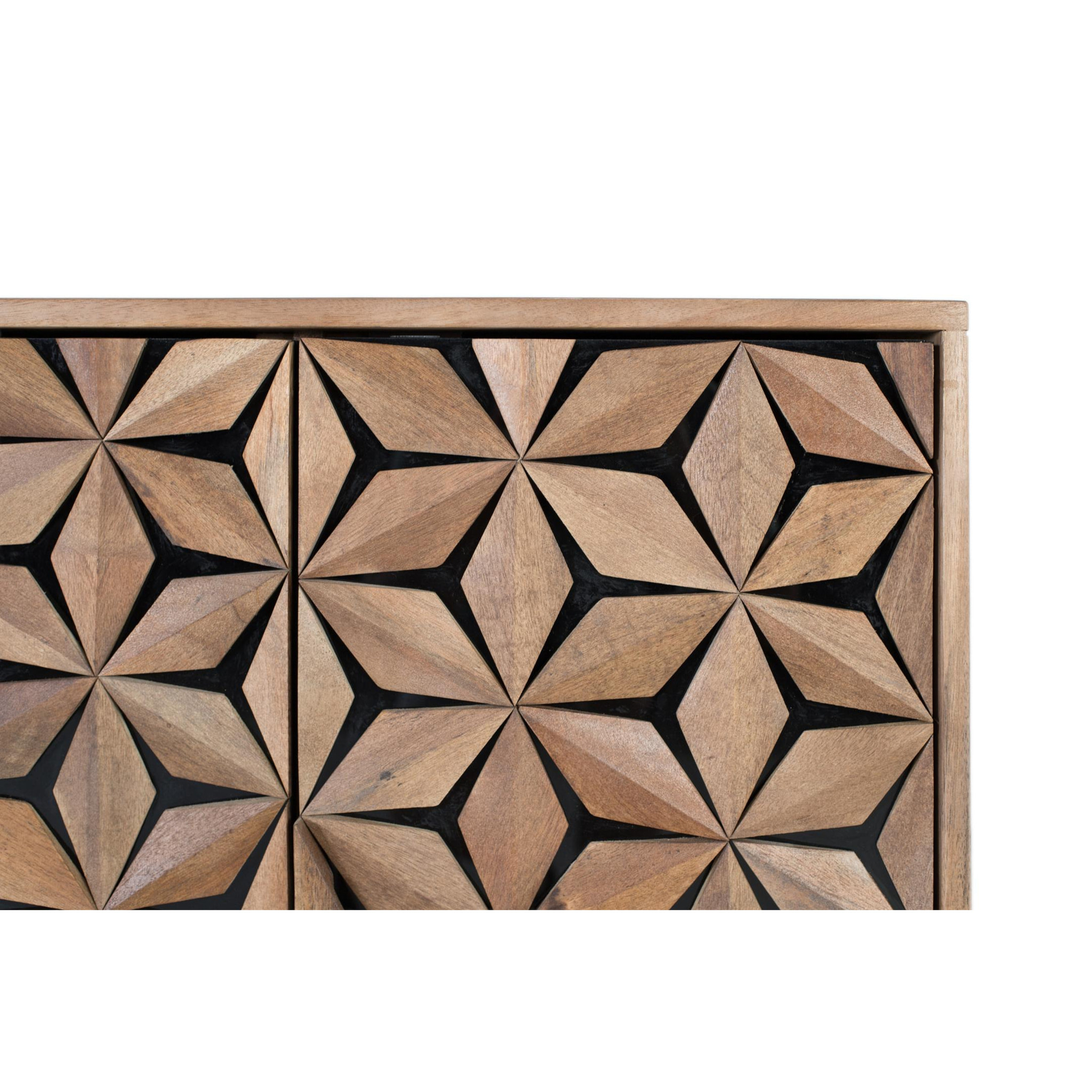 Aparador de Madera de Mango Estilo Contemporáneo Geométrico