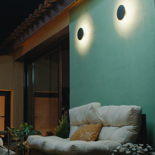 Forlight Yika - Aplique Led Exterior Circular Para Jardín Y Terraza - Luz Indirecta Con Ef