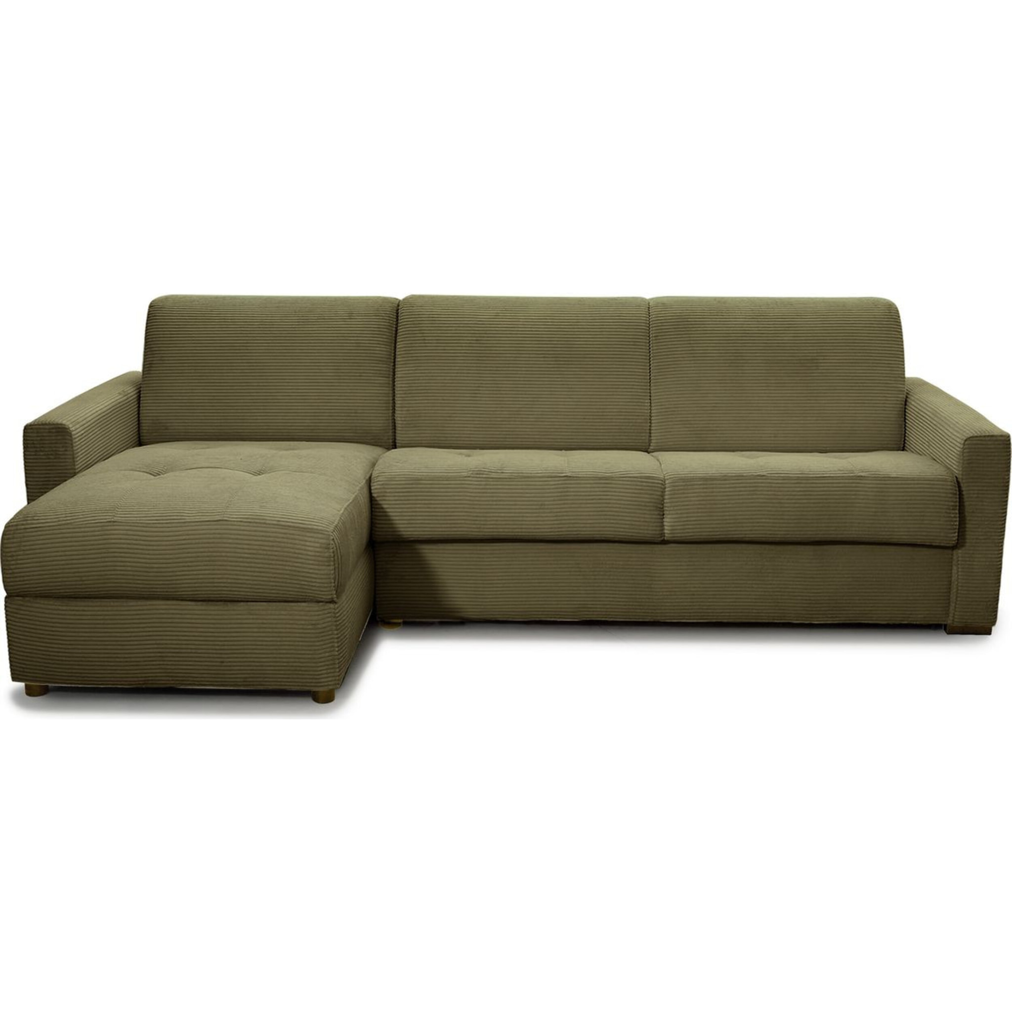 Canapé d'angle convertible express 5 places en velours côtelé - PALOMA