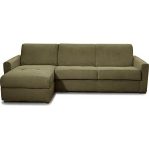 Canapé d'angle convertible express 5 places en velours côtelé - PALOMA