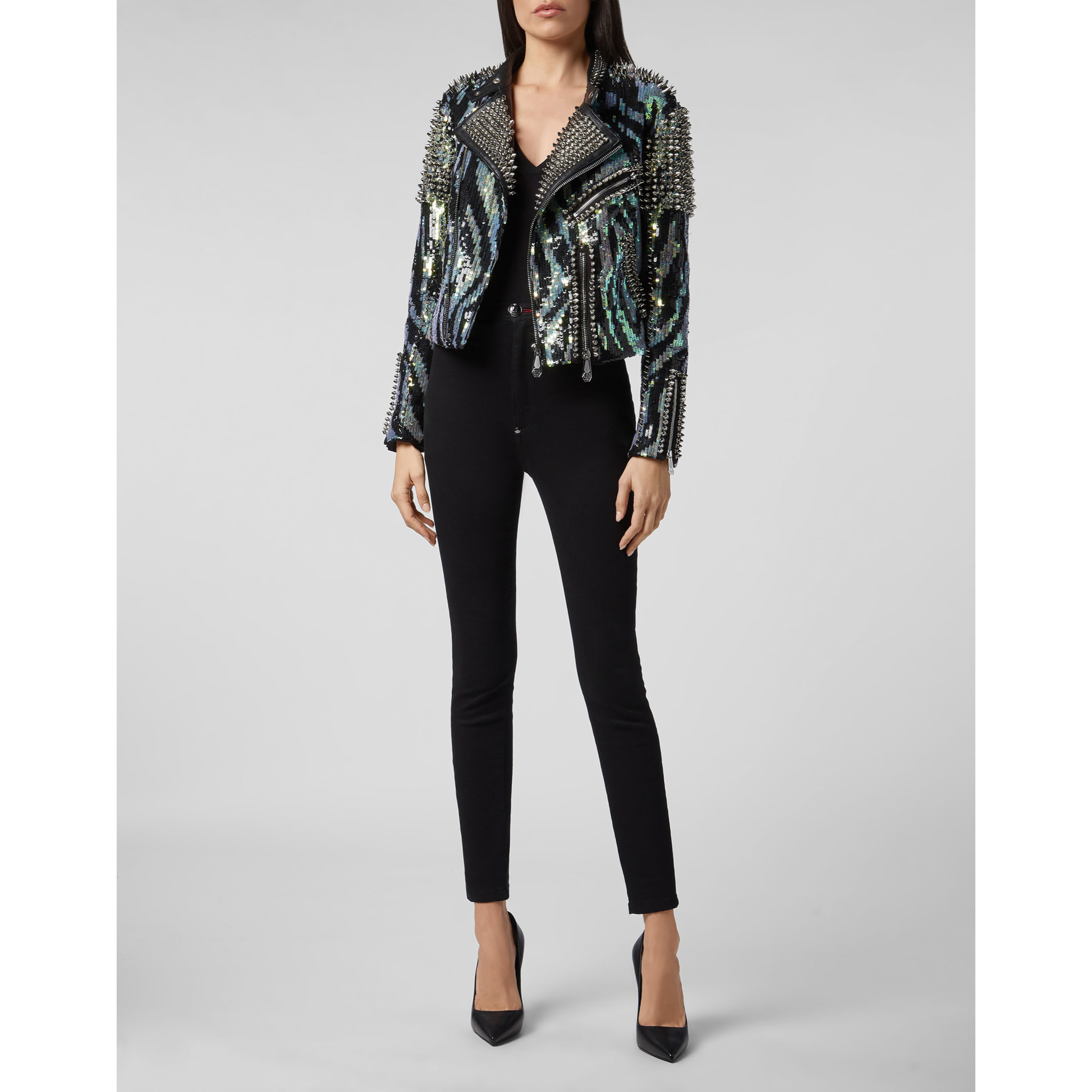 PHILIPP PLEIN Leather Biker