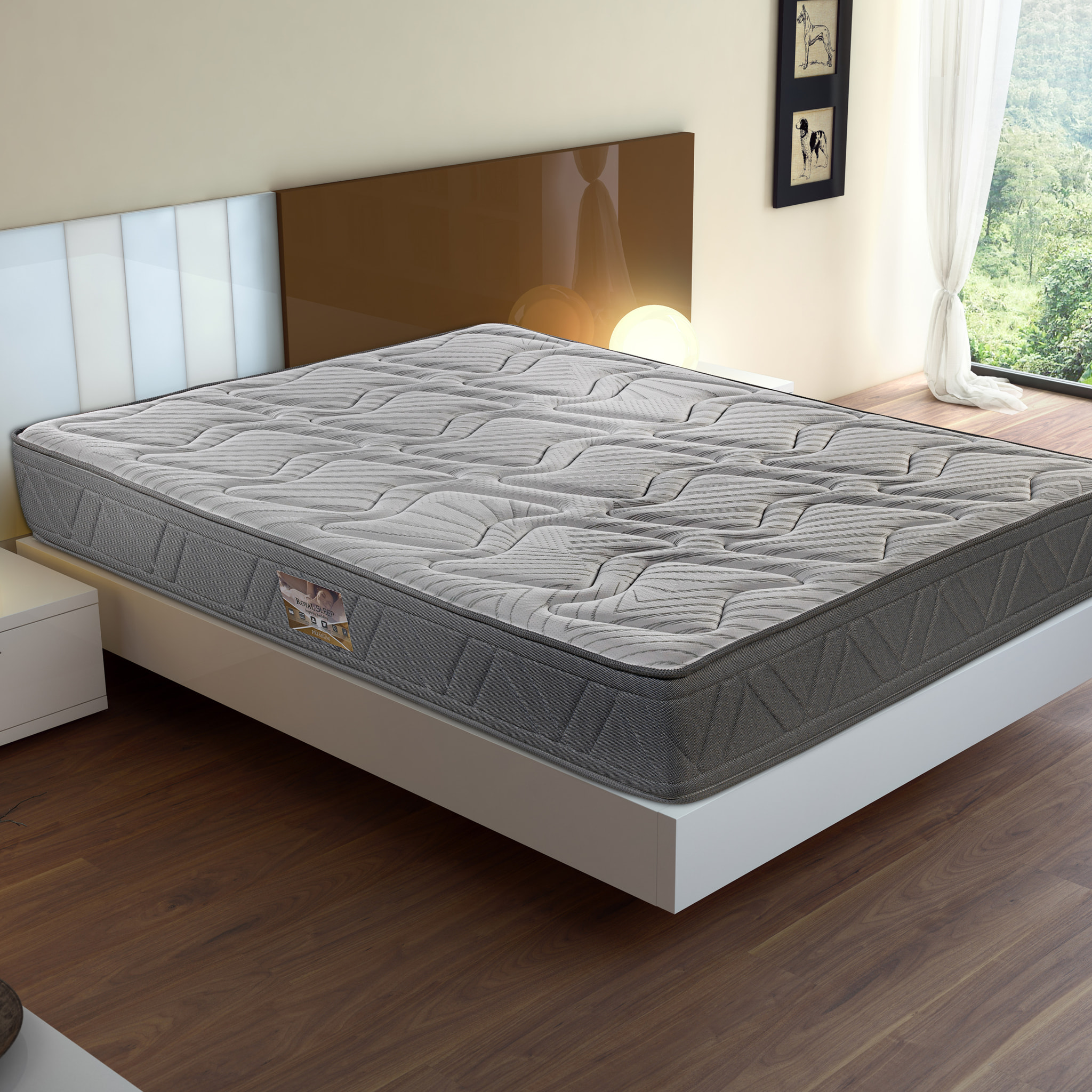 Colchón Muelles Ensacados y Viscoelástico 27cm Hilo de Carbono y Biocerámico Confort Hotel CERAMIC PRESTIGE · ROYAL SLEEP