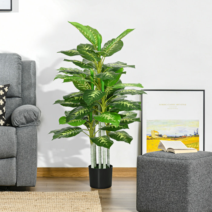Árbol Artificial de Perenne 120 cm Planta Artificial Decorativa Grande Decoración para Hogar Oficina Balcón Dormitorio Verde