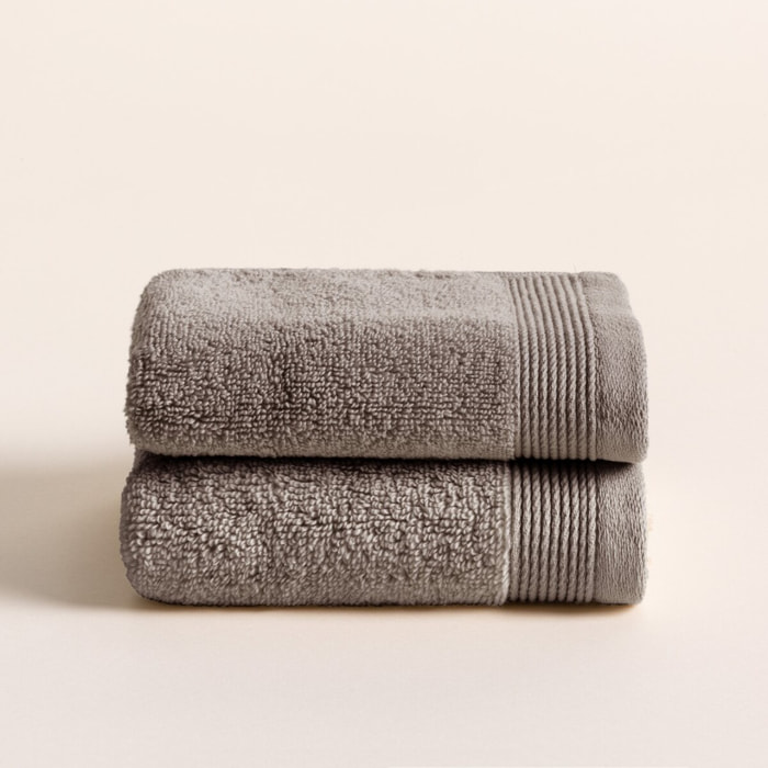 Lot de 2 serviettes Harmony Moka - Zero Twist - 600 grammes