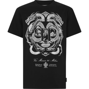 PHILIPP PLEIN Round Neck T-Shirt Full Of Stones Dragon