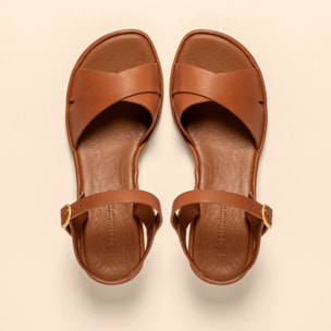 Sandalias con tacón N854 SOFT NAPPA CUERO/ GAIA color Cuero