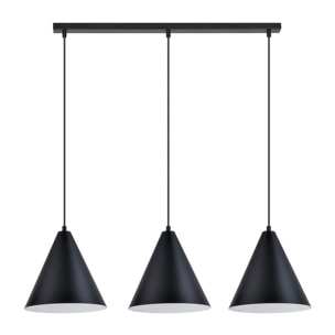 Lampada a sospensione REBEL in acciaio nero e bianco
