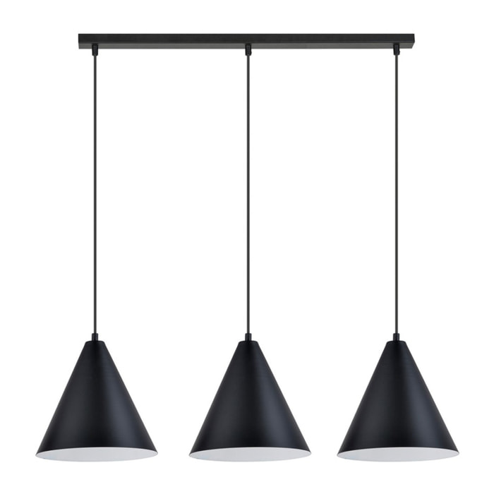 Lampada a sospensione REBEL in acciaio nero e bianco