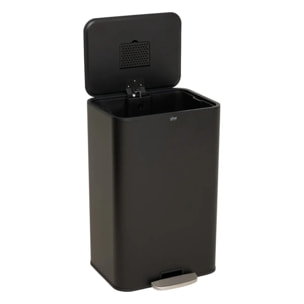 Poubelle rectangulaire à pédale Delta 50L noir