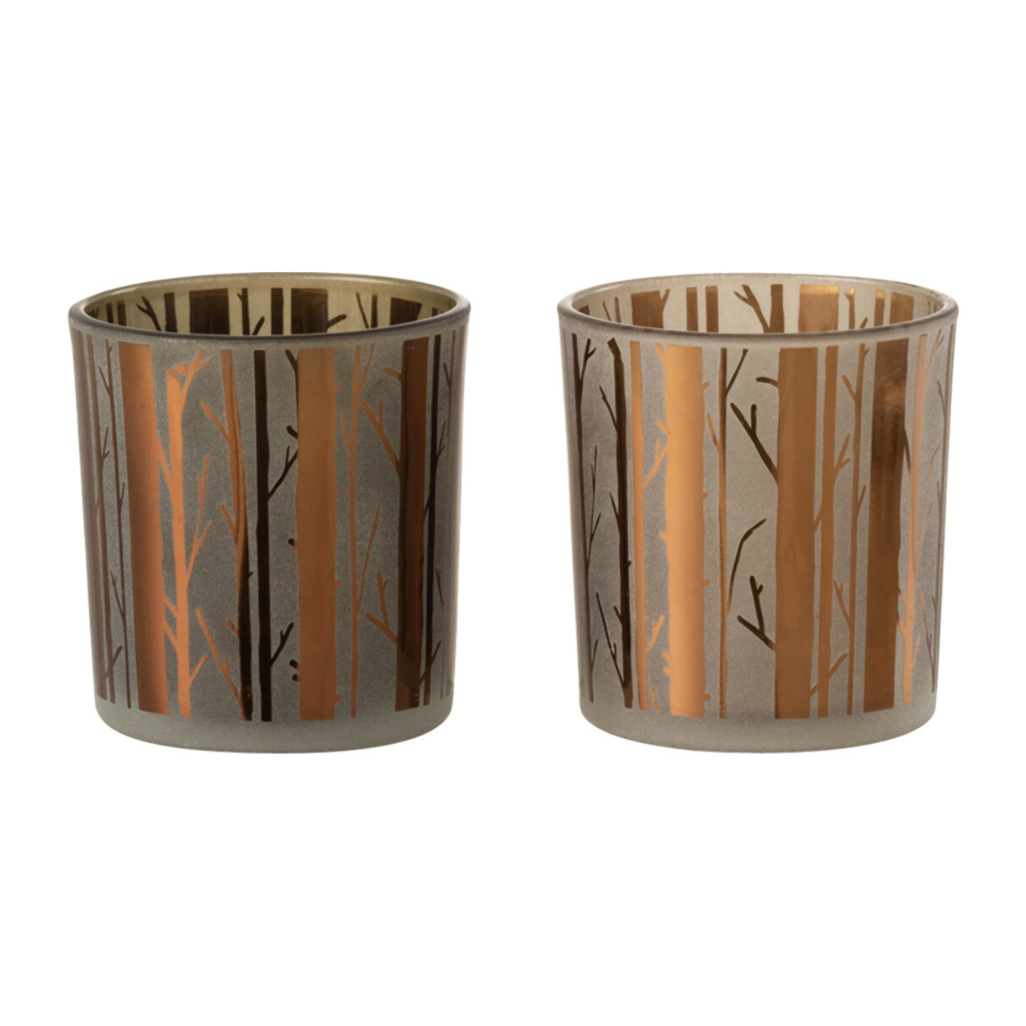 J-Line photophore Arbre - verre - marron - small - 2 pcs