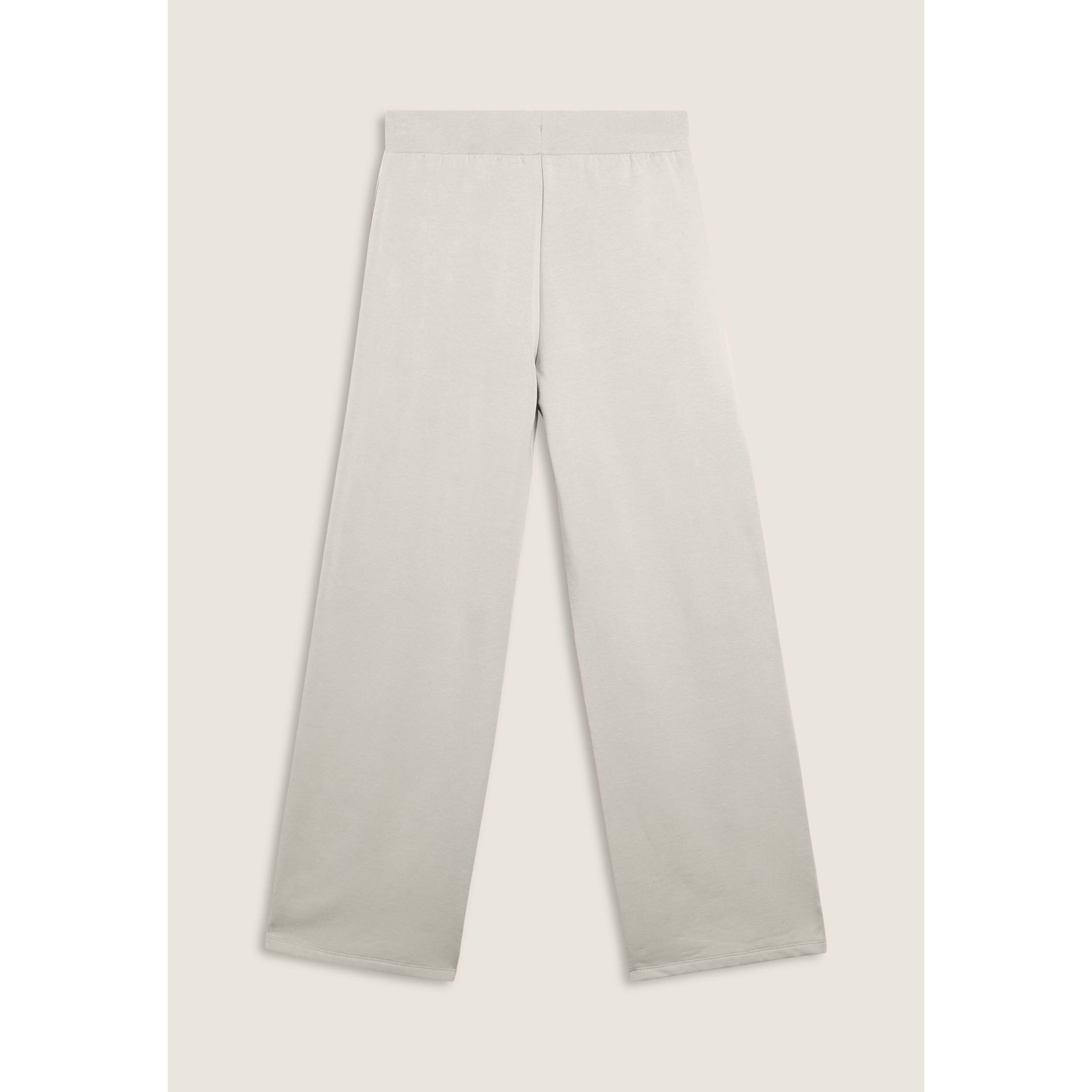 Pantaloni wide leg da donna con logo in strass bicolore