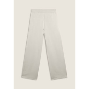 Pantaloni wide leg da donna con logo in strass bicolore