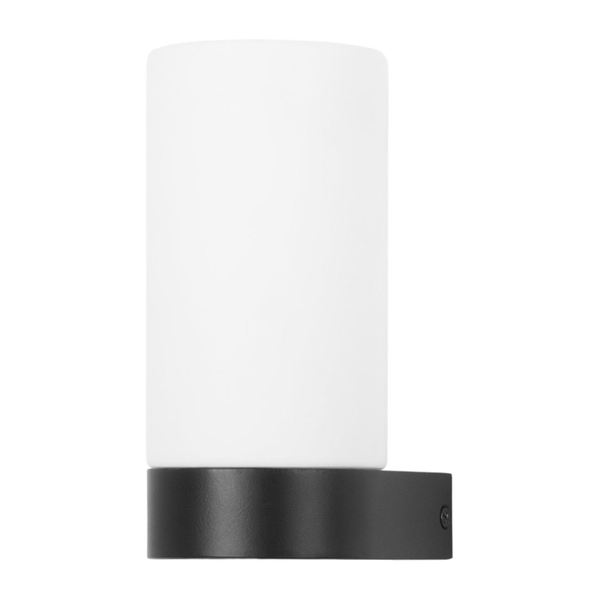 Forlight Metà - Aplique de Pared para Baño con IP44 para Bombilla E14 Fabricado en Aluminio Negro y Difusor de Cristal Opal