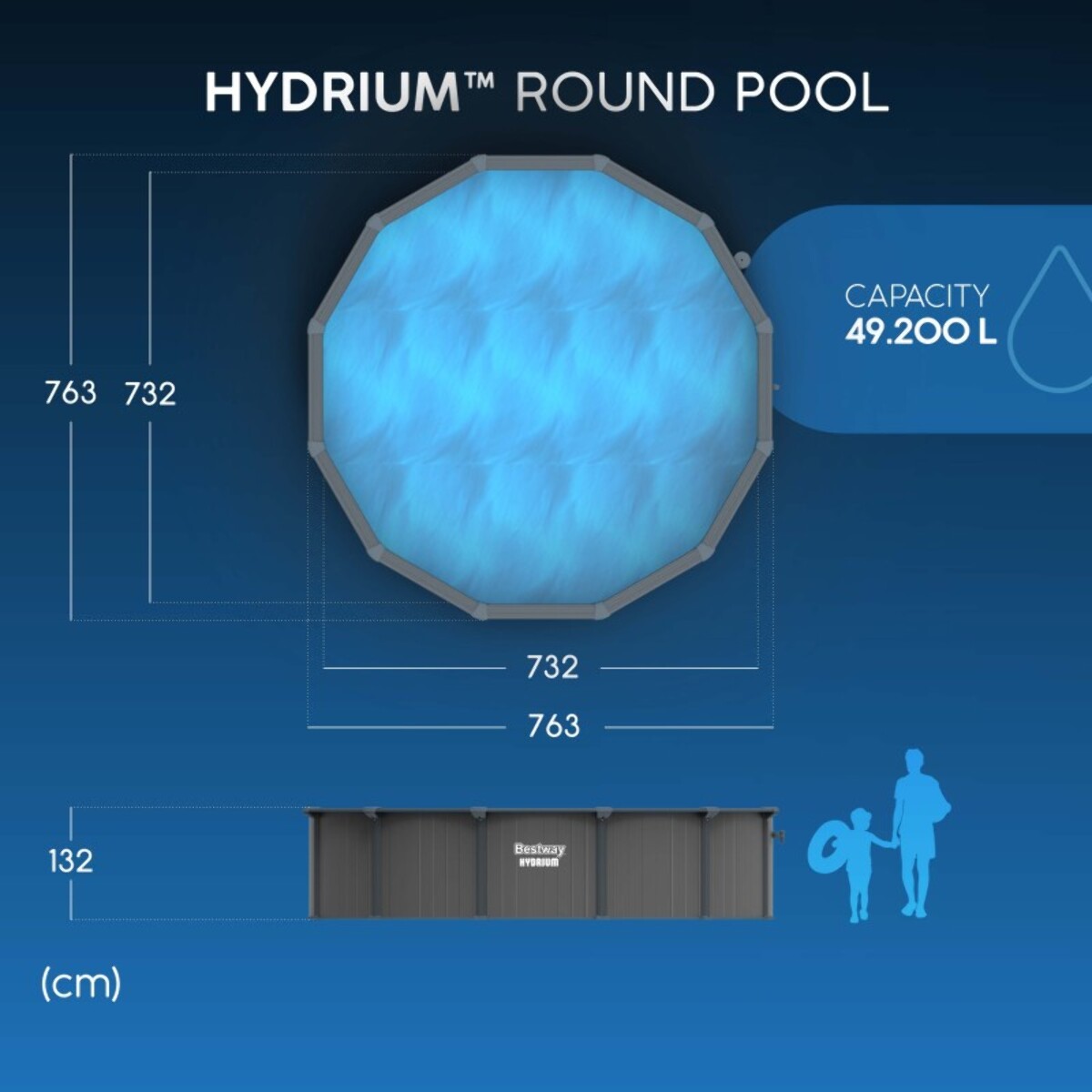 Bestway Piscine hors sol Ronde Hydrium™ 732 x 132 cm