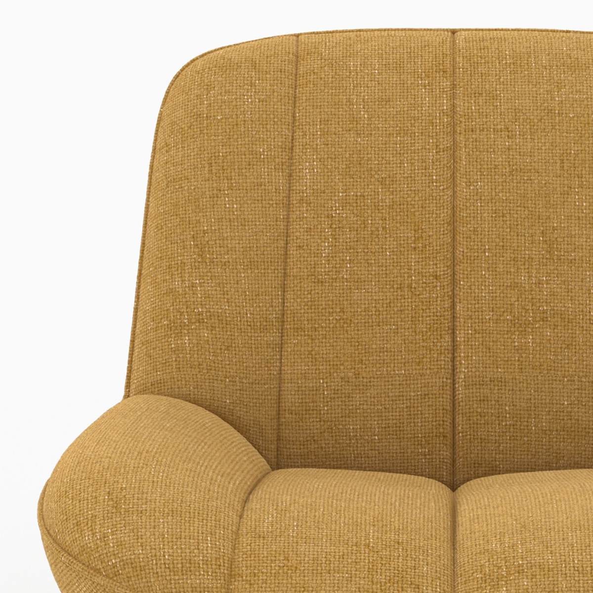 Fauteuil pivotant en tissu effet velours jaune moutarde - Elvis