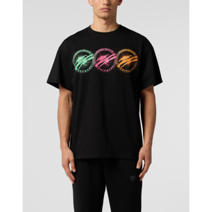 PLEIN SPORT Round Neck T-Shirt Multicolor Scratch