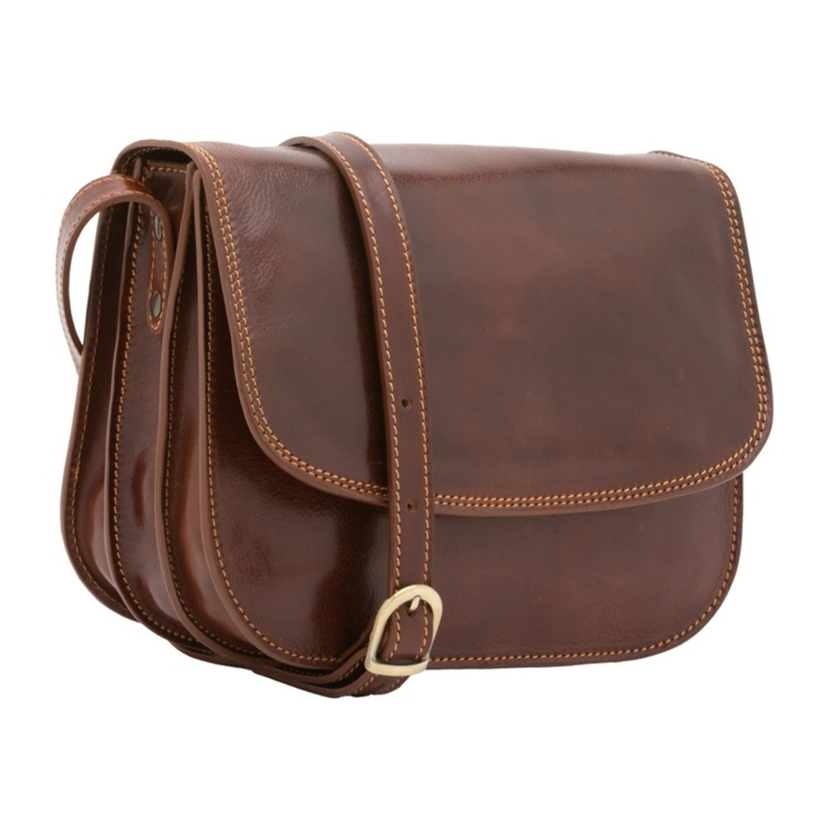 Borsa a tracolla da donna - Modello False - Vera pelle - 27.0 x 20.0 x 12.0 cm