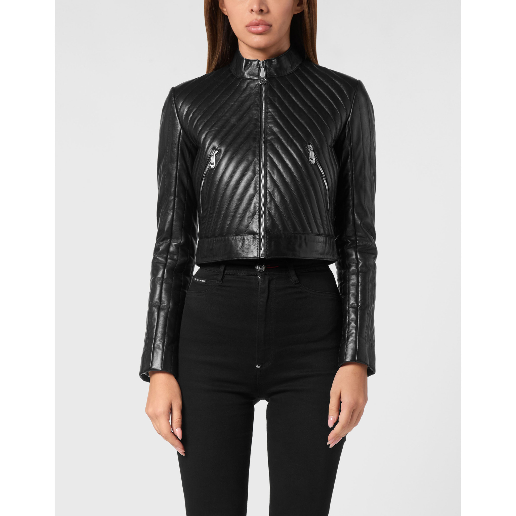 PHILIPP PLEIN Leather Biker FLAME