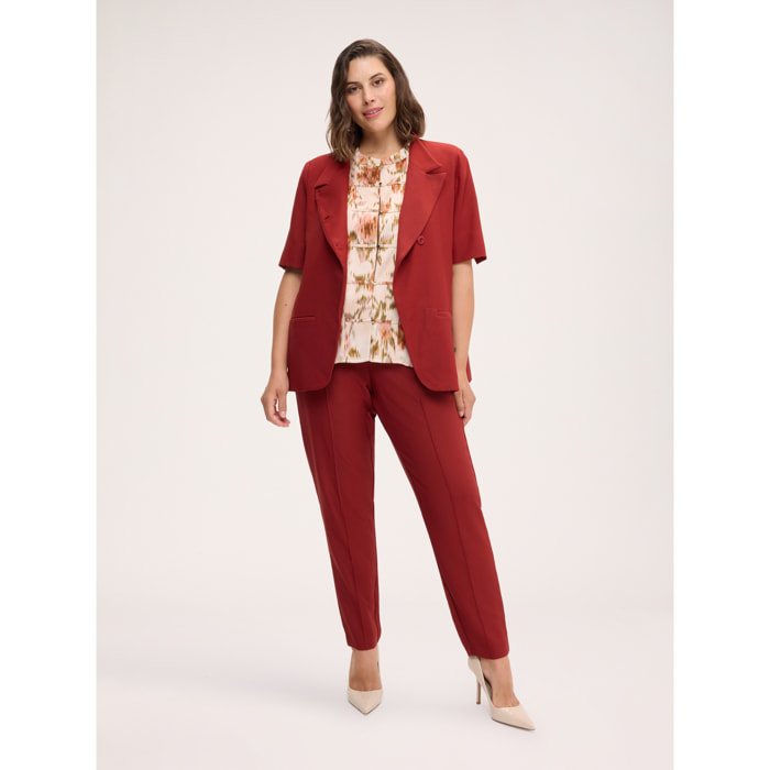 Fiorella Rubino - Pantaloni gamba dritta con coulisse - Marrone