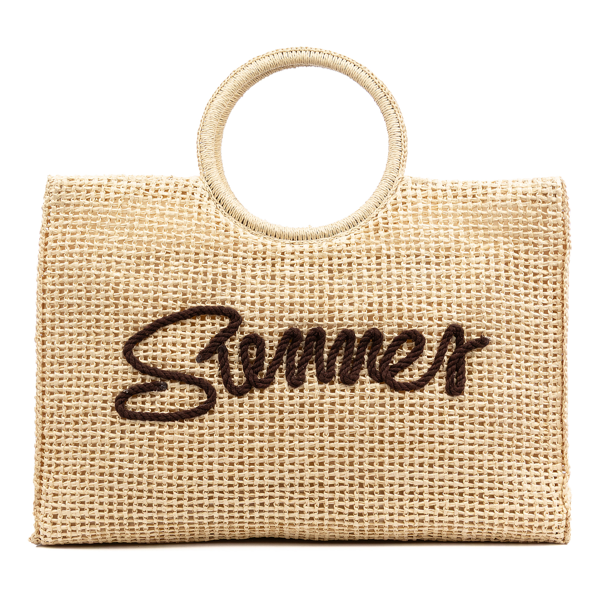 Bérgamo Bolso de mano Mujer. Fabricado en paja trenzada diseño "Summer".